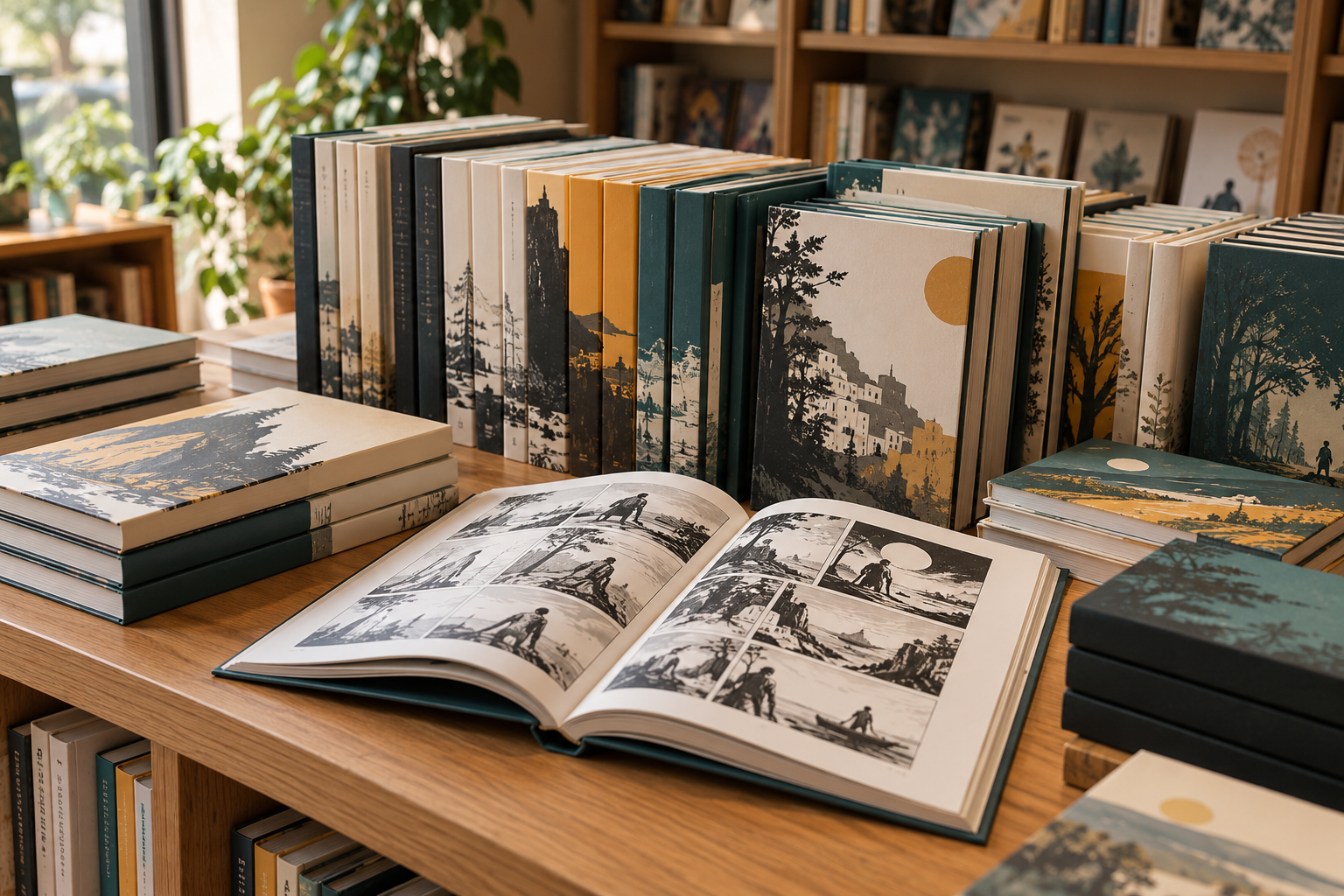 Selección ilustrativa de manga y novela gráfica sin títulos comerciales